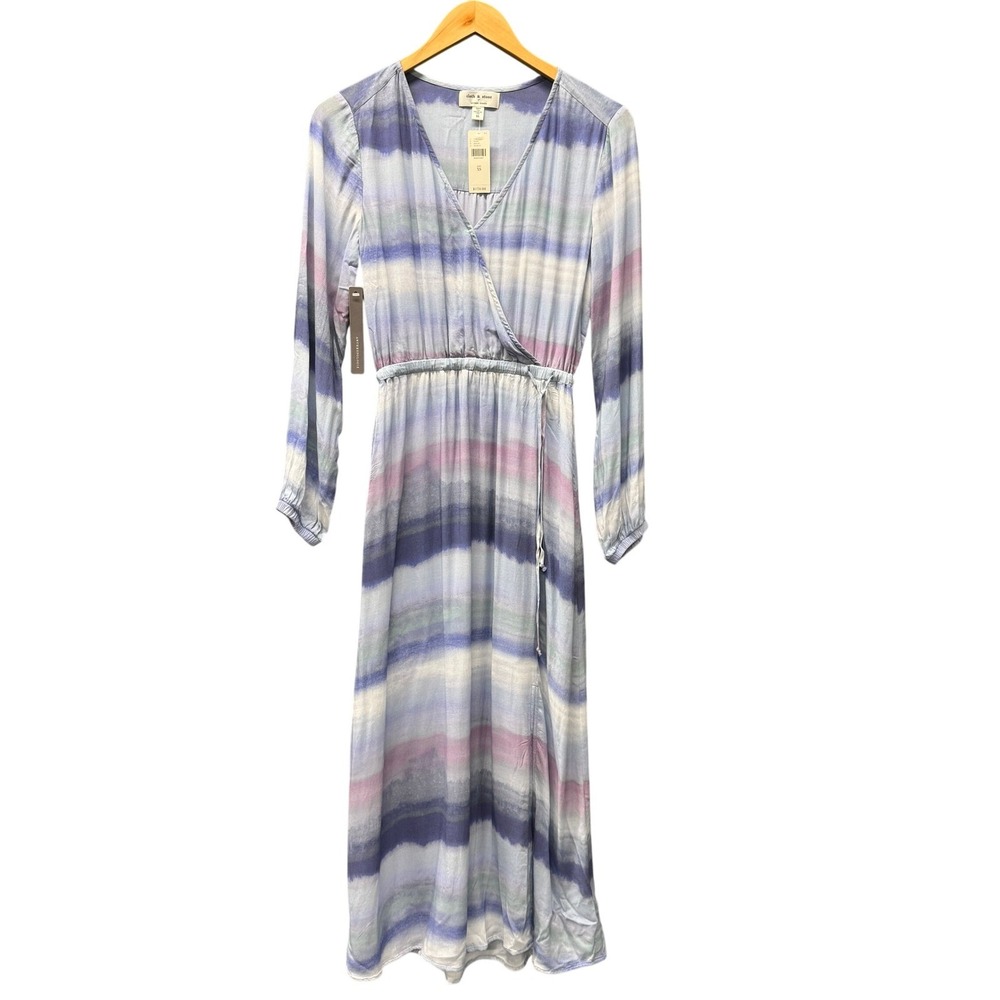 Cloth & Stone‎ Dress Womens XS Tie Dye Blue Boho Midi Maxi Anthropologie NEW